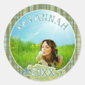 Plaid Afstuderen Foto Stickers (Voorkant)