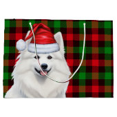Plaid Amerikaanse Eskimo Dog Holiday Groot Cadeauzakje (Achterkant)