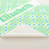 Plaid and Hearts add your name White background Sherpa Deken (3/4)