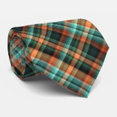 Plaid Angled Blue Green Tie Stropdas (Opgerold)