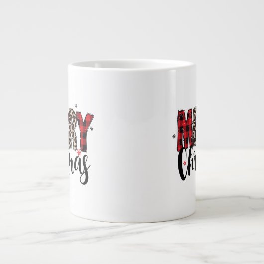 Plaid Animal Print Specialty Mug Grote Koffiekop (Voorkant)
