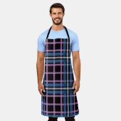 Plaid Apron – Blue & Lavender Checkered Kitchen Schort (Gedragen)