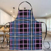 Plaid Apron – Blue & Lavender Checkered Kitchen Schort