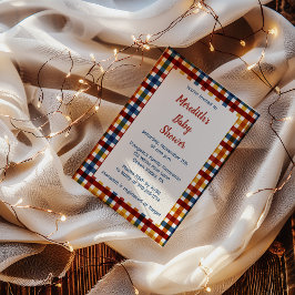 Plaid Baby Boy Shower Kaart