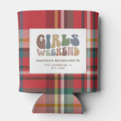 Plaid Bachelorette Party Meisjes Weekend 70s Retro Blikjeskoeler (Achterkant)