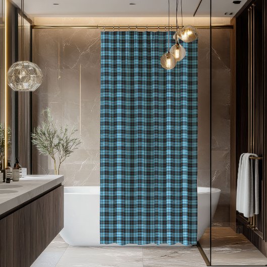 Plaid Bath Curtain Masculine Tartan Gift Idea Douchegordijn