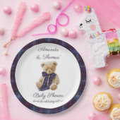 Plaid Bear Themed Baby Shower  Papieren Bordje (Feest)