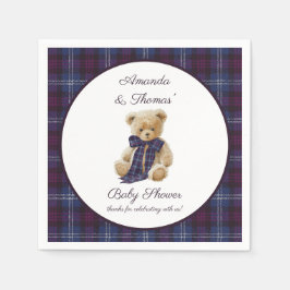 Plaid Bear Themed Baby Shower Servet