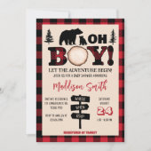 Plaid Beer Cub houthakker Baby shower Kaart (Voorkant)