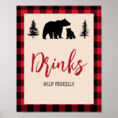 Plaid Beer Cub Lumberjack Baby shower Drinken Poster (Voorkant)