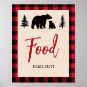 Plaid Beer Cub Lumberjack Baby shower Voedsel Poster (Voorkant)