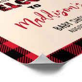 Plaid Beer Cub Lumberjack Baby shower Welkom Poster (Hoek)