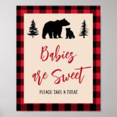 Plaid Beer Cub Lumberjack Baby's zijn zoet Poster (Voorkant)
