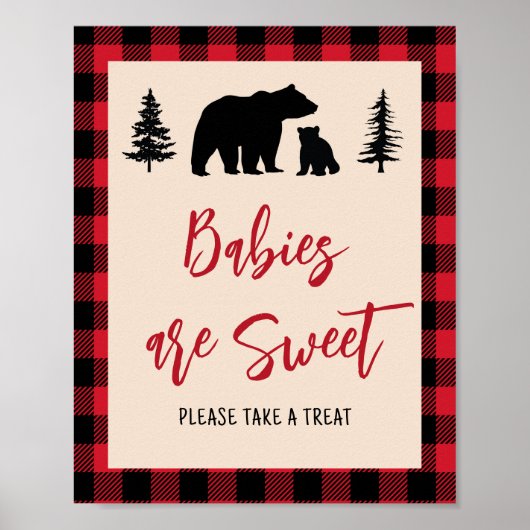Plaid Beer Cub Lumberjack Baby's zijn zoet Poster (Voorkant)