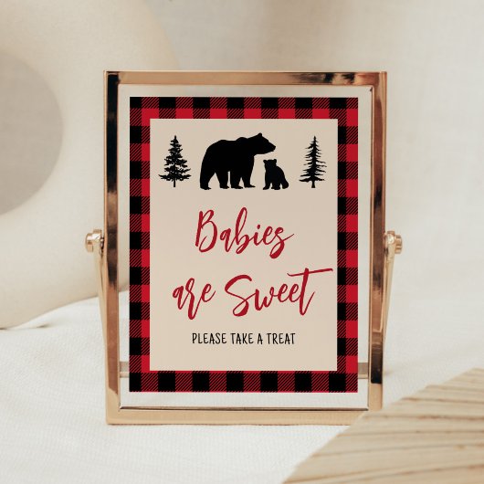 Plaid Beer Cub Lumberjack Baby's zijn zoet Poster