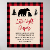 Plaid Beer Cub Lumberjack Late Night Luiers Poster (Voorkant)
