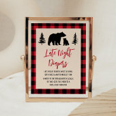 Plaid Beer Cub Lumberjack Late Night Luiers Poster