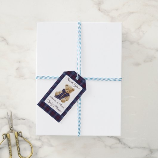 Plaid Beer Thema Baby Shower Bedankje Cadeaulabel (Met Touw)