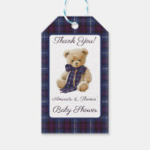 Plaid Beer Thema Baby Shower Bedankje Cadeaulabel (Voorkant)