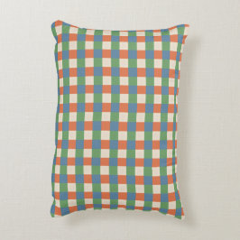 Plaid Beige Green Red Accent Pillow Kussen