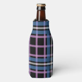 Plaid Beverage Cooler – Blue & Lavender Checkered (Fles Voorkant)