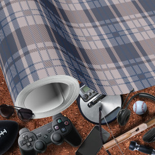 Plaid-Blauw Bruin-Mannelijk Verpakkingsdocument Cadeaupapier