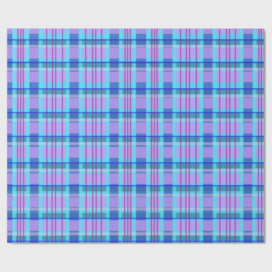 plaid blauw cadeaupapier (Vlak)