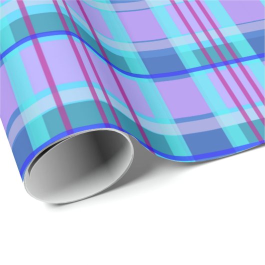 plaid blauw cadeaupapier (Rol Hoek)