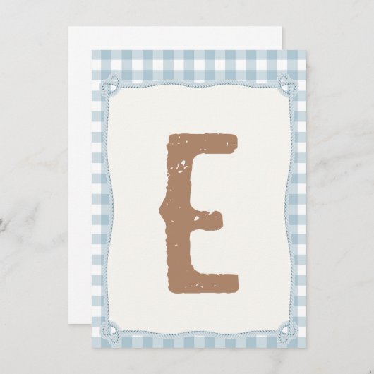 Plaid Blauw Eerste Rodeo Kinderstoel Vlag E Kaart (Voorkant / Achterkant)