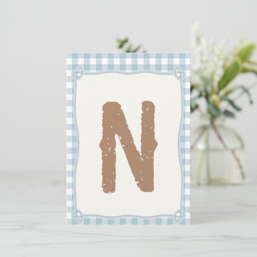 Plaid Blauw Eerste Rodeo Kinderstoel Vlag N Kaart (Staand voorkant)