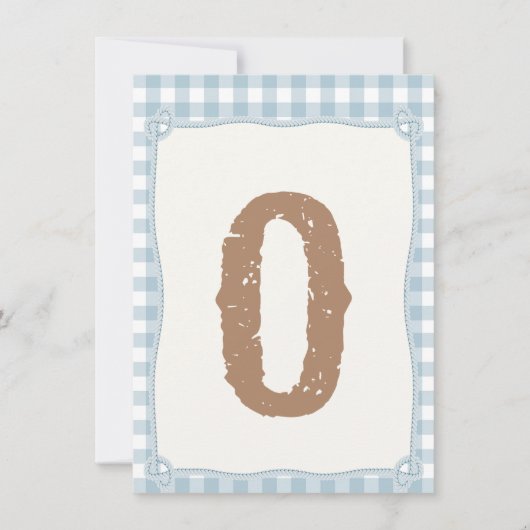 Plaid Blauw Eerste Rodeo Kinderstoel Vlag O Kaart (Voorkant)