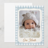 Plaid Blauw Eerste Rodeo Maandelijkse Banner Flag Kaart (Voorkant / Achterkant)