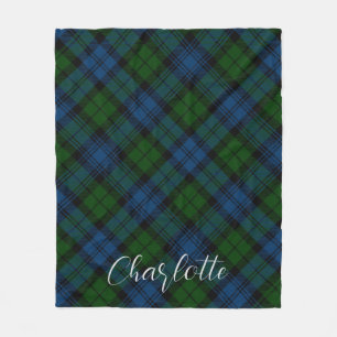 Plaid Blauw Groen Check Campbell Militair Tartan Fleece Deken