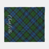 Plaid Blauw Groen Check Campbell Militair Tartan Fleece Deken (Voorkant (Horizontaal))