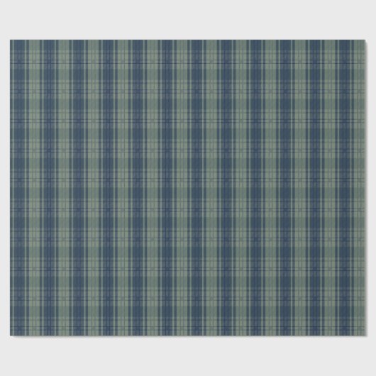 Plaid-blauw groen-mannelijk inpakpapier (Vlak)