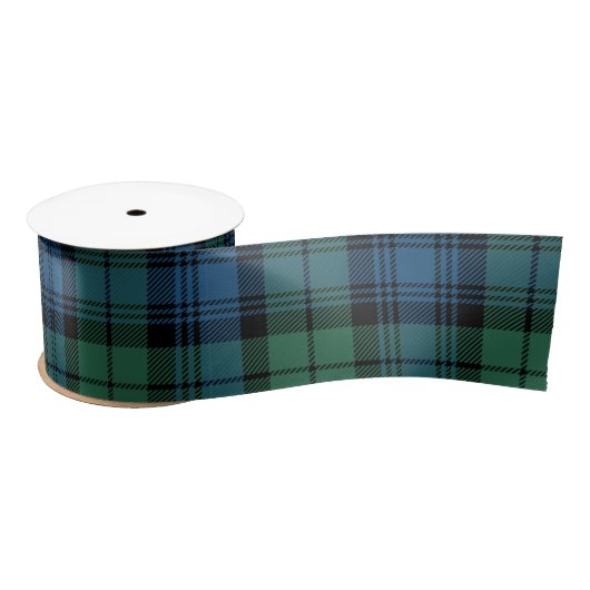 Plaid Blauw Groen Rustiek Campbell Tartan Satijnen Lint (Spoel)
