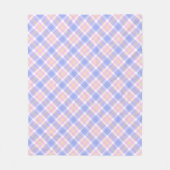 Plaid Blauw Roze Geel Fleece Deken (Voorkant)