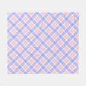 Plaid Blauw Roze Geel Fleece Deken (Voorkant (Horizontaal))