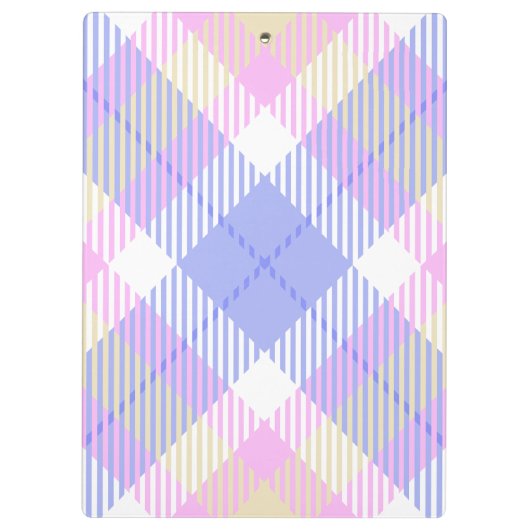 Plaid Blauw Roze Geel Klembord (Achterkant)
