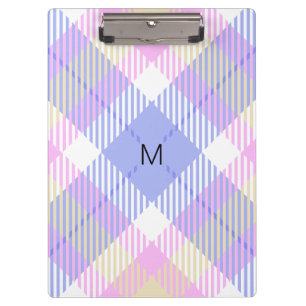 Plaid Blauw Roze Geel Klembord