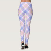 Plaid Blauw Roze Geel Leggings (Achterkant)