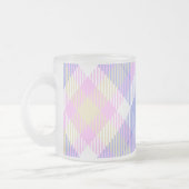 Plaid Blauw Roze Geel Matglas Koffiemok (Links)