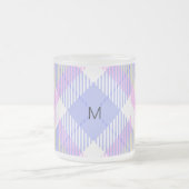 Plaid Blauw Roze Geel Matglas Koffiemok (Center)