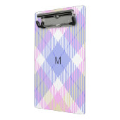 Plaid Blauw Roze Geel Mini Klembord (Angled2)