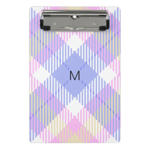 Plaid Blauw Roze Geel Mini Klembord