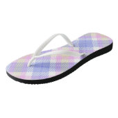 Plaid Blauw Roze Geel Teenslippers (Schuin)
