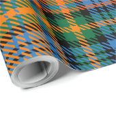 Plaid Blauw Sinaasappel Groene Clan Murray Tartan Cadeaupapier (Rol Hoek)