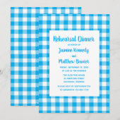 Plaid Blauw Wit Gingham Country repetitie diner Kaart (Voorkant / Achterkant)