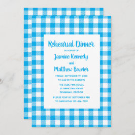 Plaid Blauw Wit Gingham Country repetitie diner Kaart