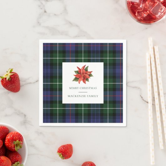 Plaid Bloemen Rustiek Botanische Kerst Tartan Servet (Insitu)
